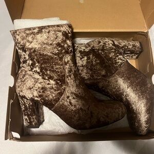 Torrid Brown Velvet Ankle Boots